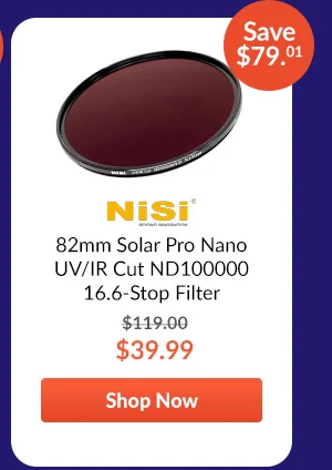 NiSi 82mm Solar Pro Nano UV/IR Cut ND100000 16.6-Stop Filter