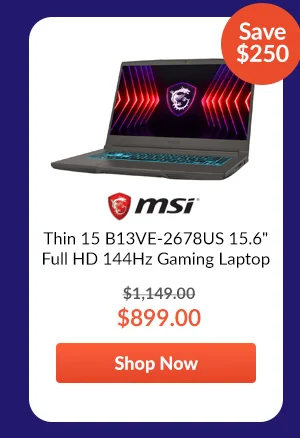 MSI Thin 15 B13VE-2678US 15.6inches Full HD 144Hz Gaming Laptop