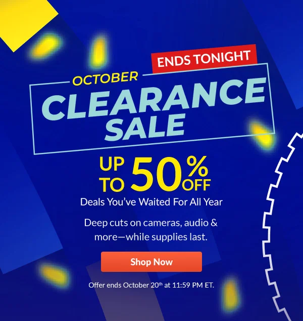 October Clearance Sale  UP TO 50% OFF | Shop Now