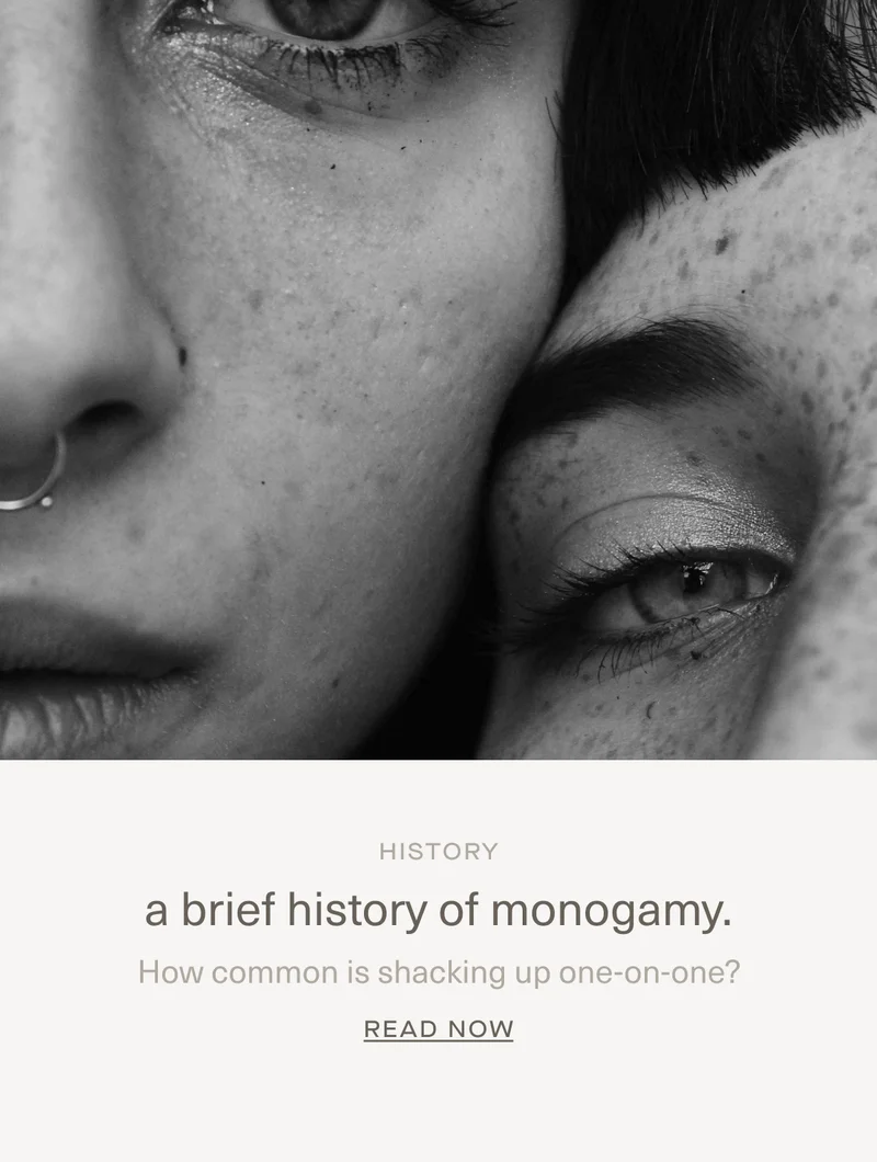 HISTORY | a brief history of monogamy. | How common is shacking up one-on-one? | Read Now