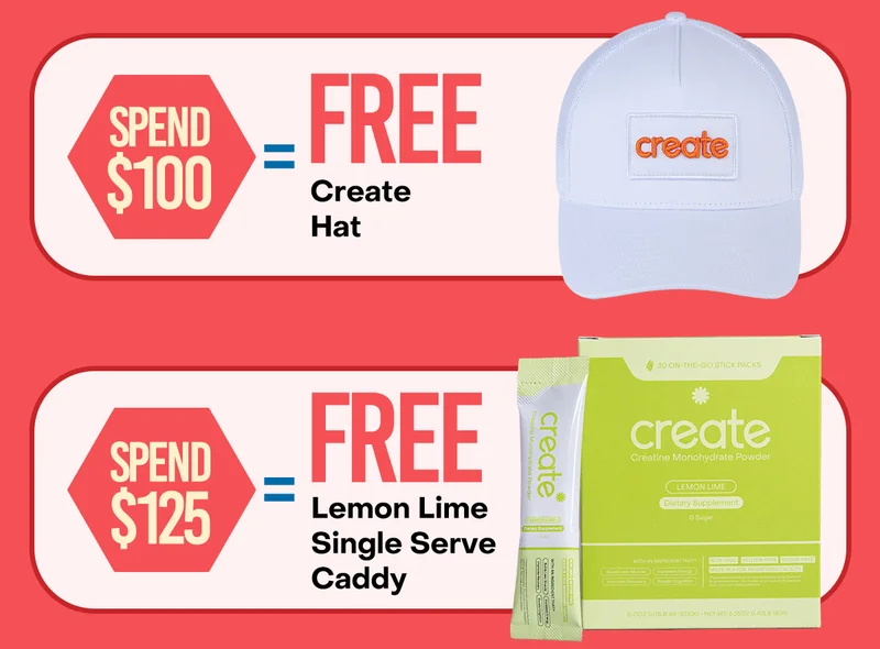Spend $100, Get a FREE Create Hat. Spend $125, Get a FREE Lemon Line Single Serve Caddy.