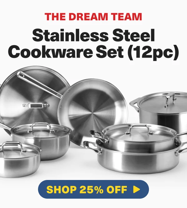 The Dream Team: Stainless Steel Cookware Set (12pc)