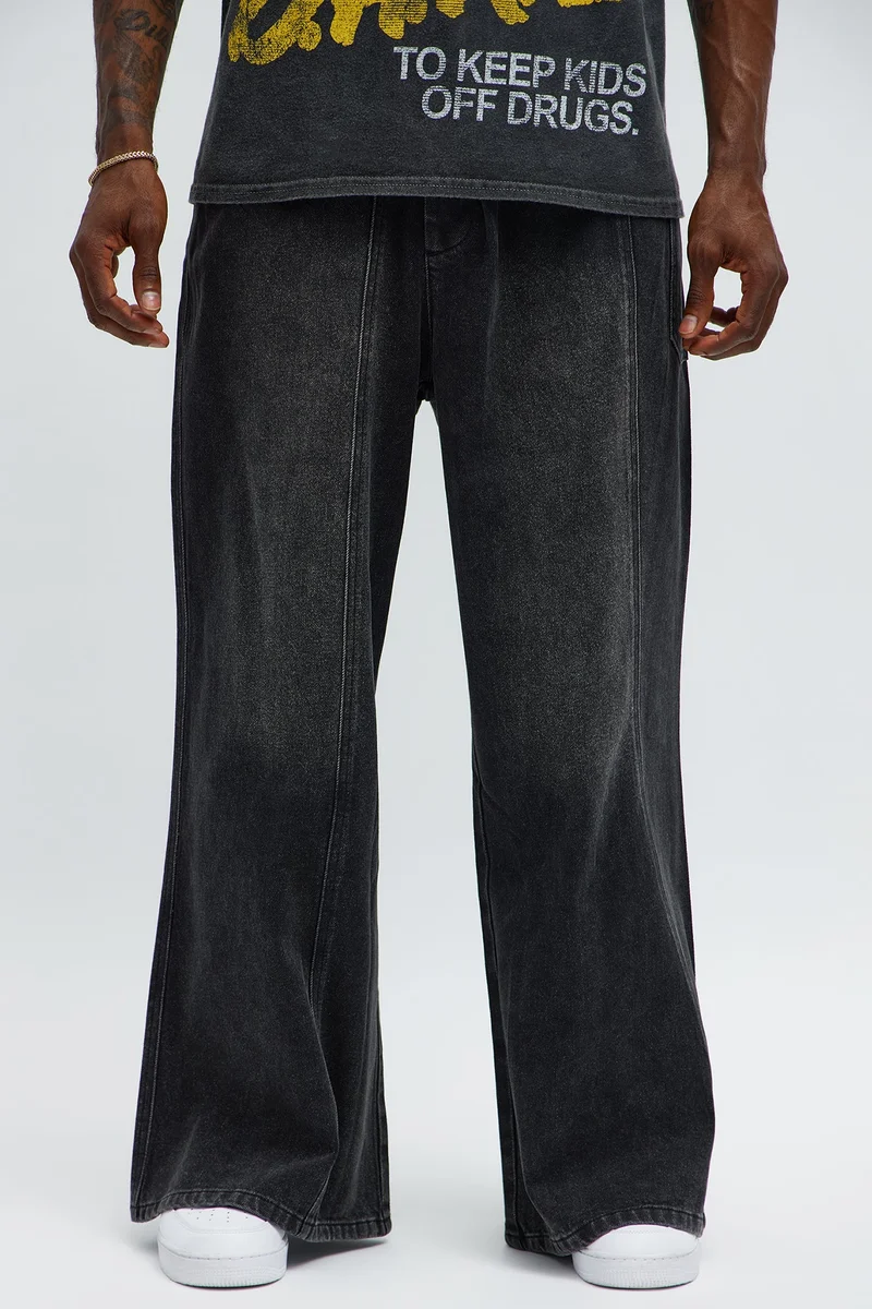 Image of Baggy Crossover Come Again Jeans - Black Wash