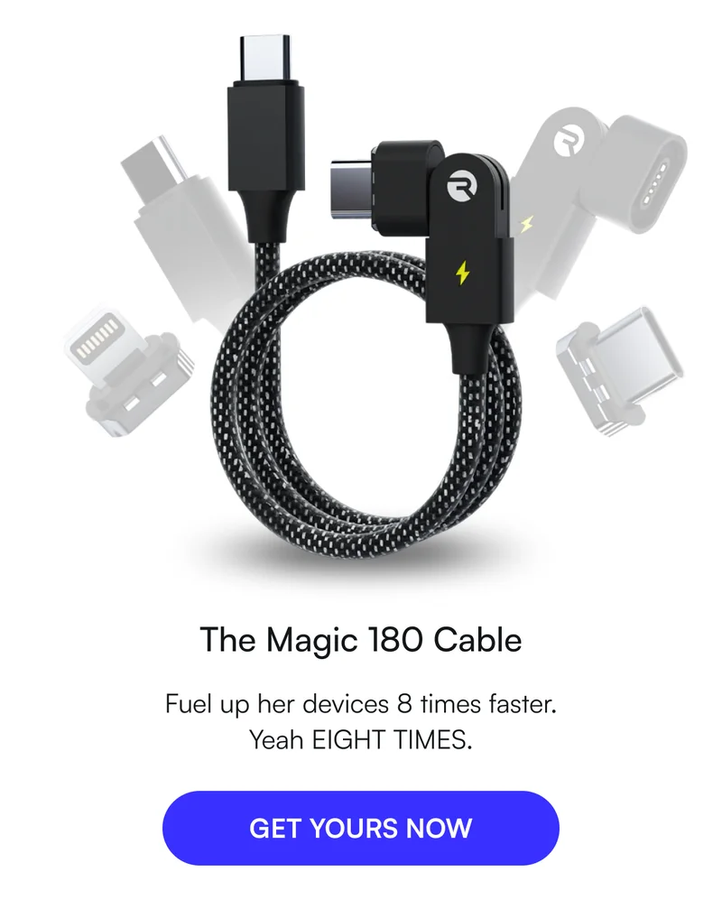 The Magic 180 Cable - Fuel up her devices 8 times faster. Yeah EIGHT TIMES. [ GET YOURS NOW ]