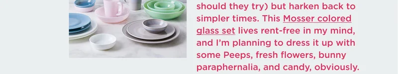 MOSSER COLORED GLASS SET