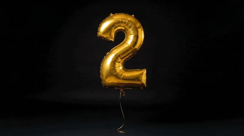 Black Edition Ready-to-drink 2nd birthday balloon