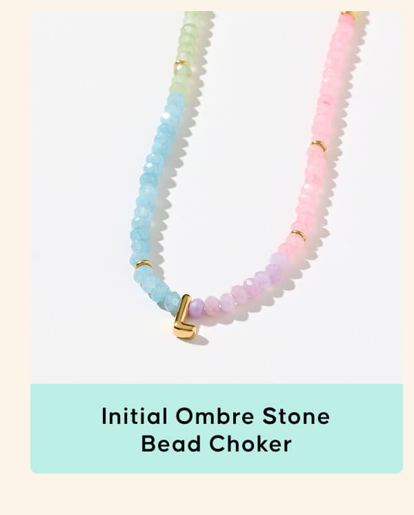 Initial Ombre Stone Bead Choker