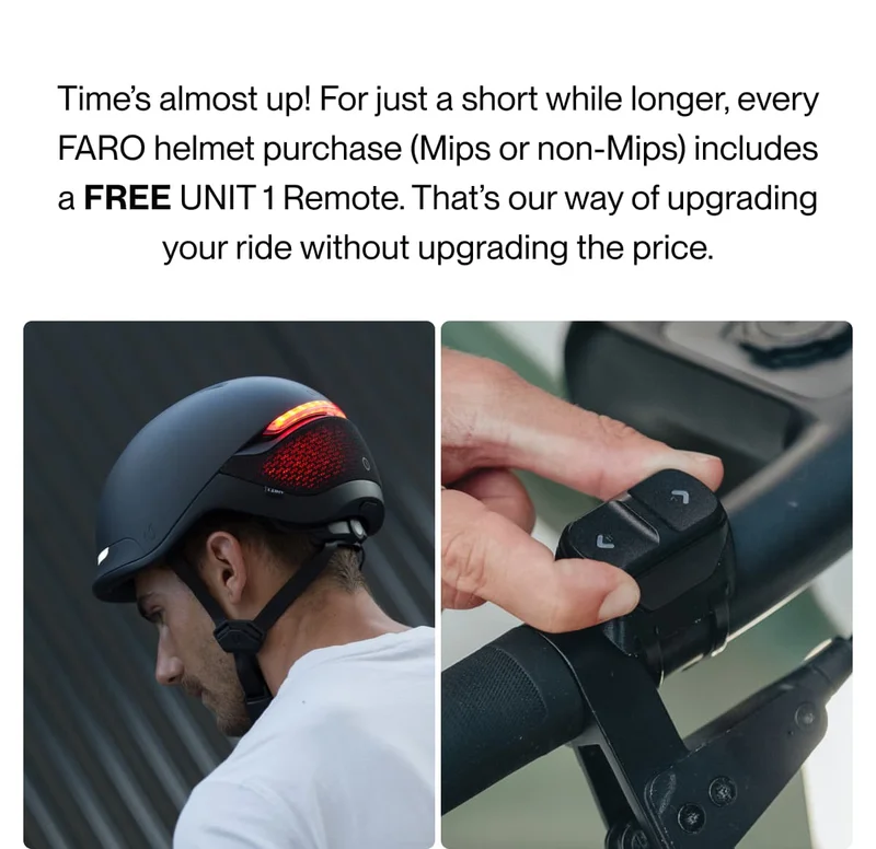 Back view of the FARO helmet showcasing integrated LED lights and smart technology features.
