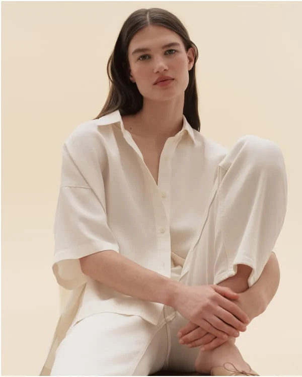 [Image]The Short-Sleeve Square Shirt in Butterlite | Bone