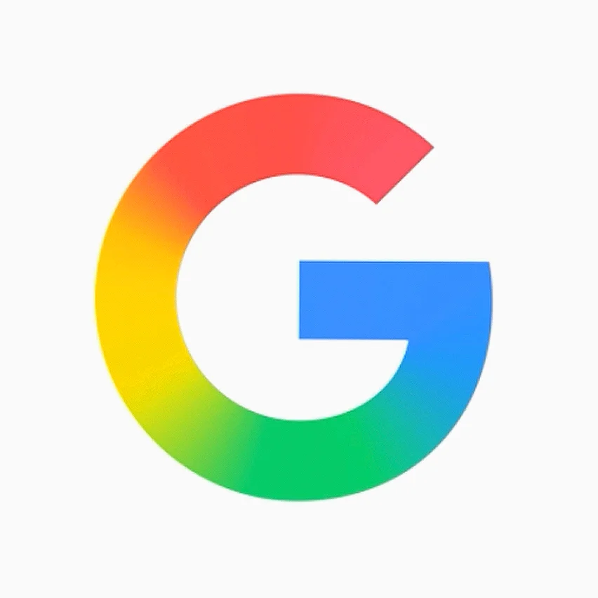 Multicolored Google G logo with a red, yellow, and green gradient curve and a blue horizontal bar.