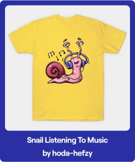 Snail Listening To Music T-Shirt