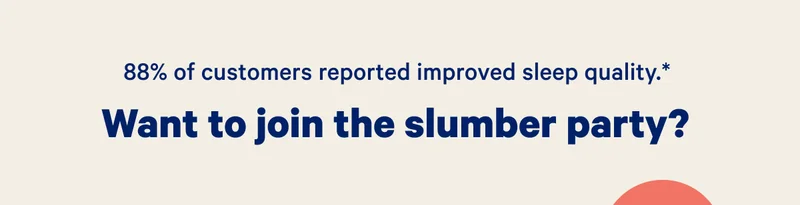 88% of customers reported improved sleep quality.* Want to join the slumber party?