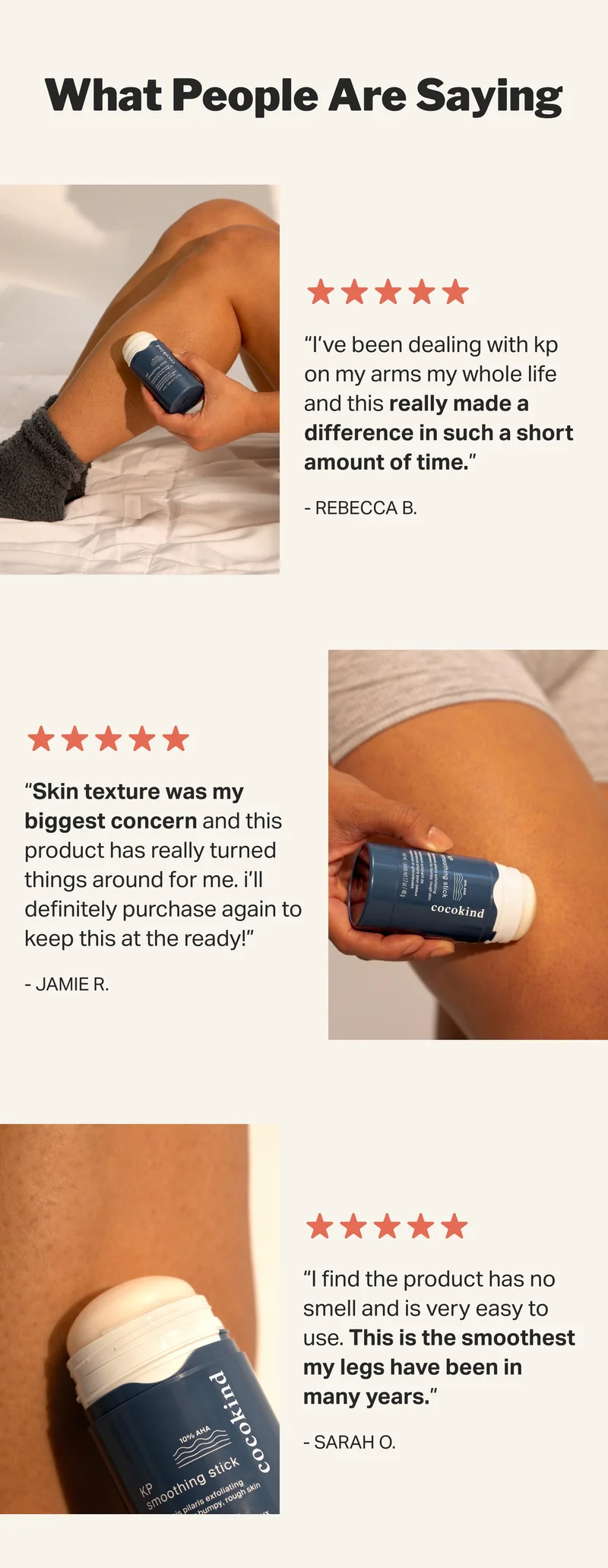 What People Are Saying FIVE STARS! “I’ve been dealing with kp on my arms my whole life and this really made a difference in such a short amount of time.”
