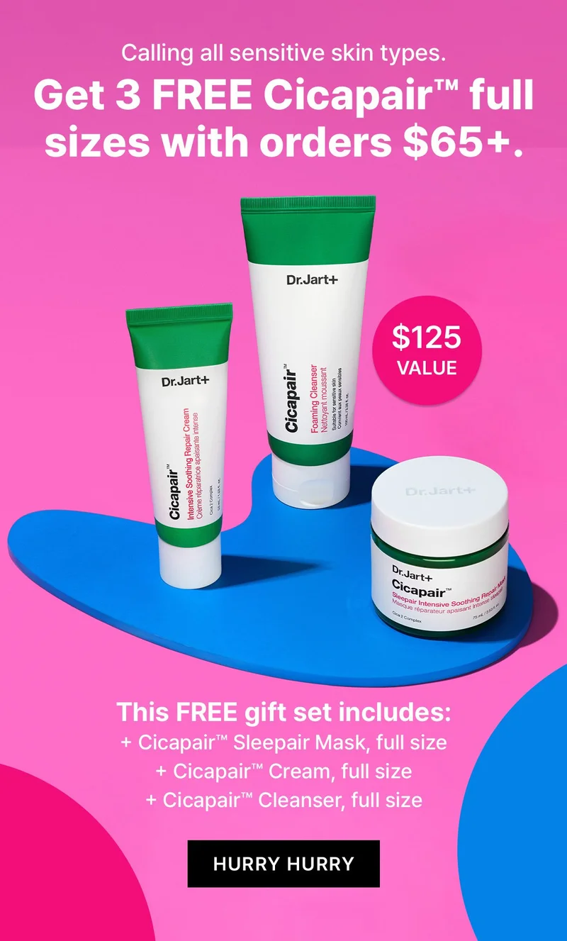 Calling all sensitive skin types. Get 3 free Cicapair full sizes with orders $65+.