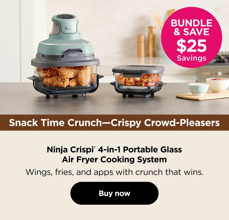 Snack Time Crunch-Crispy Crowd PleasersNinja Crispi™ 4-in-1 Portable Glass Air Fryer Cooking System