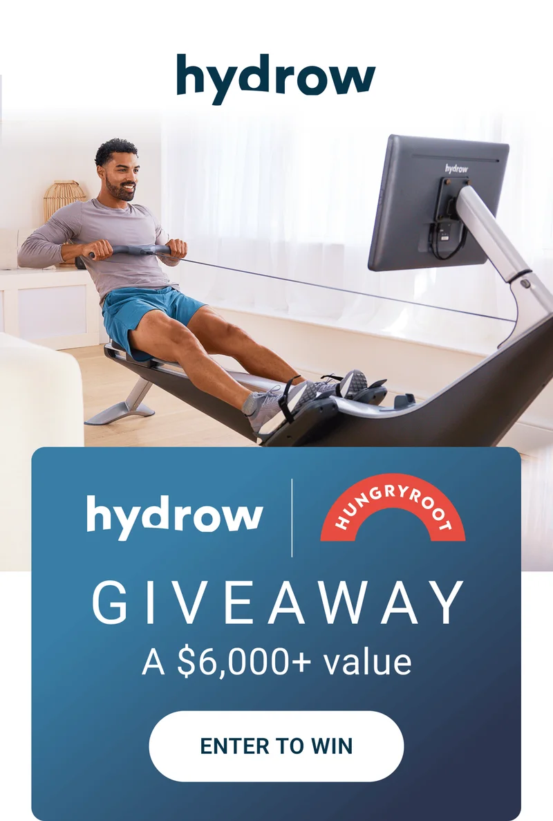 Hydrow. Hungryroot. GIVEAWAY. A $6,000+ value. Enter to Win.