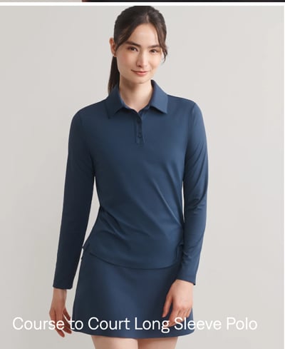 Course to Court Long Sleeve Polo