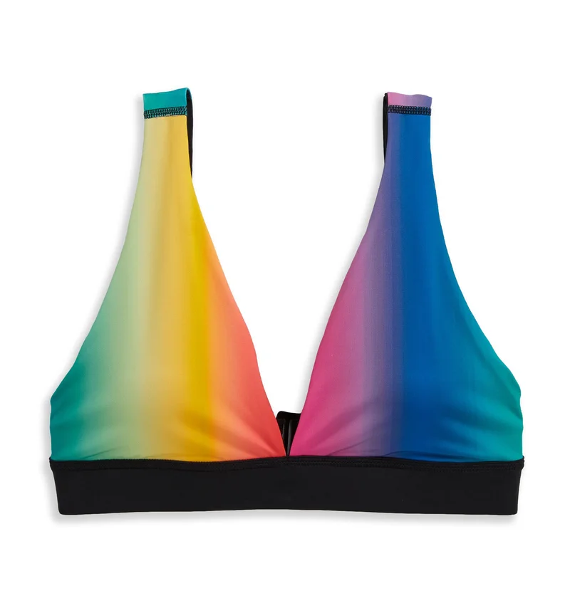 Image of Swim Reversible Plunge Top - Melting Rainbow