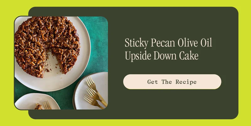 STICKY PECAN OLIVE OIL UPSIDE DOWN CAKE