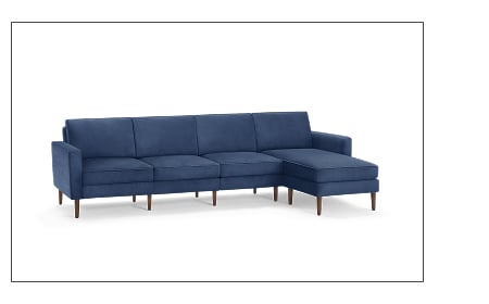 Nomad Velvet King Sofa with Chaise