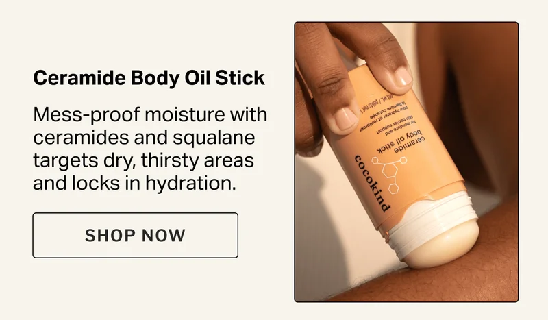 Ceramide Body Oil Stick Mess-proof moisture with ceramides and squalane targets dry, thirsty areas and locks in hydration.