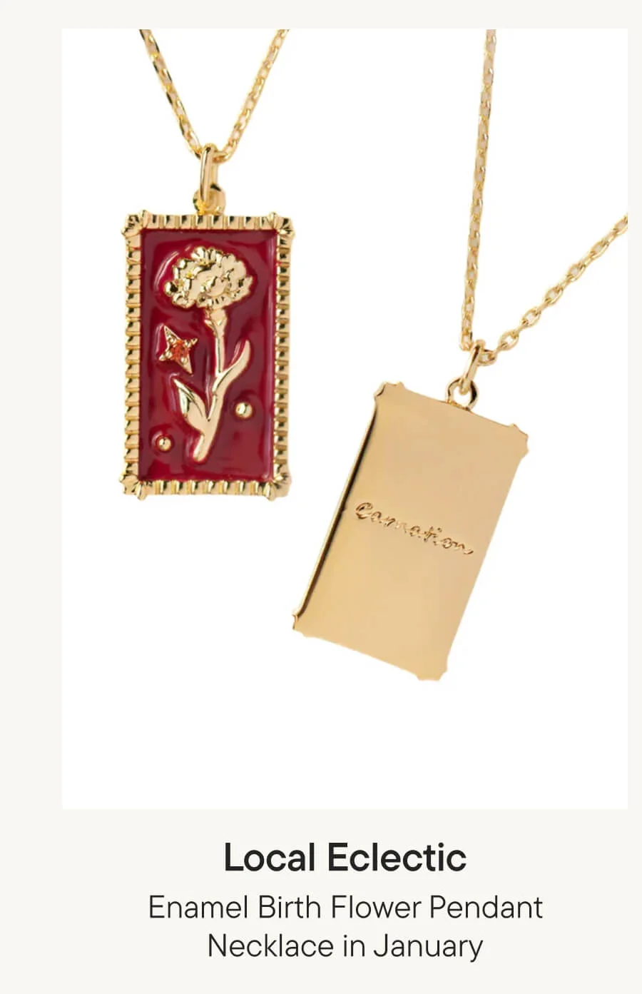 Enamel Birth Flower Pendant Necklace Enamel Birth Flower Pendant Necklace
