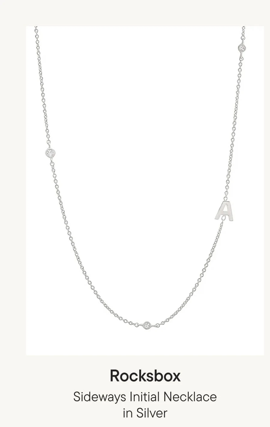 Sideways Initial Necklace in Silver Sideways Initial Necklace in Silver