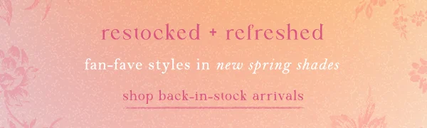 Shop back in stock arrivals