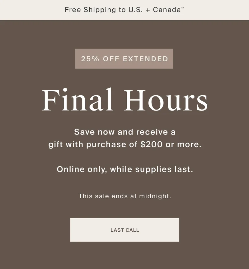 Final Hours for 20% Off | SHOP NOW
