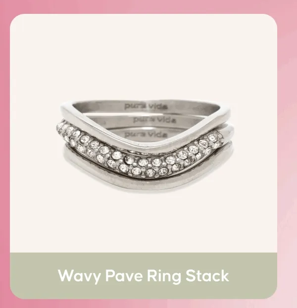 Wavy Pave Ring Stack