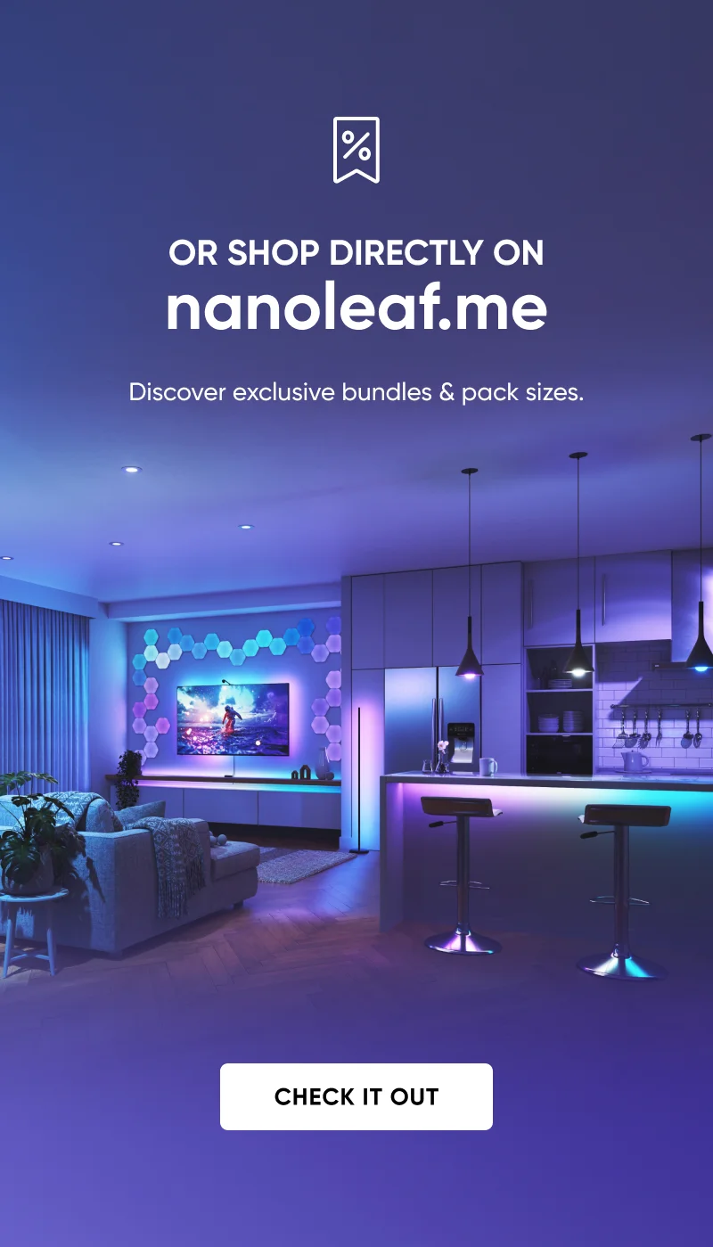 or shop directly on nanoleaf.me