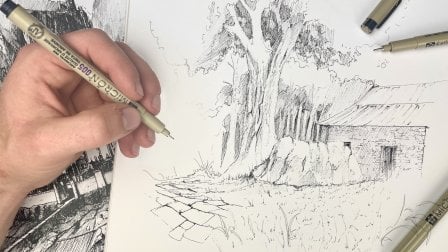 Drawing Textures with Pen: Distance, Detail and Shadow