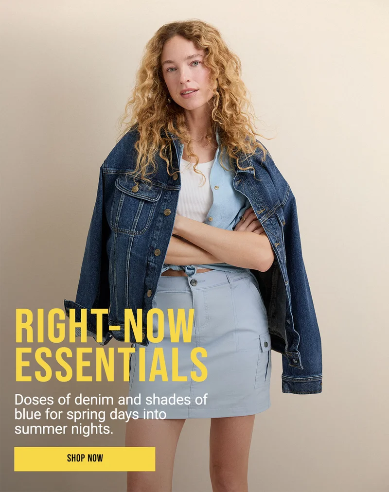 Right-Now Essentials Doses Of Denim And Shades Of Blue For Spring Days Into  Summer Nights. Shop Now