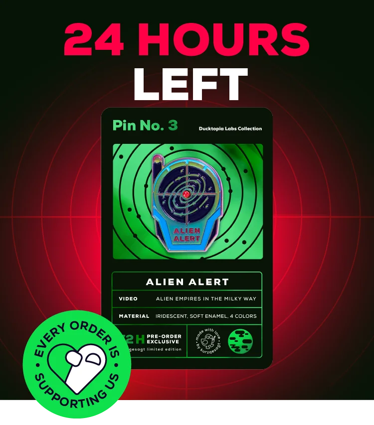 24 Hours Left - Alien Alert Pin