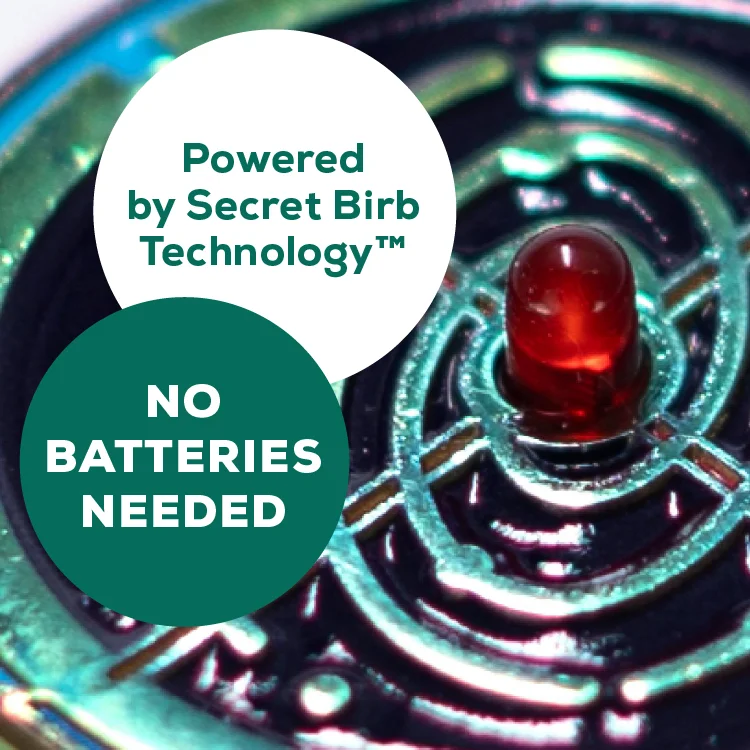 Powered by Secret Birb Technology, No Batteries Needed