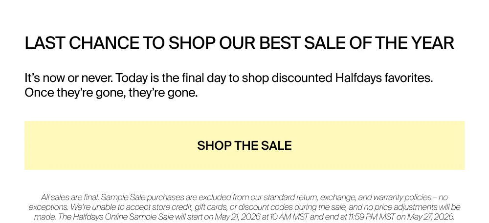 Shop Online Sample Sale