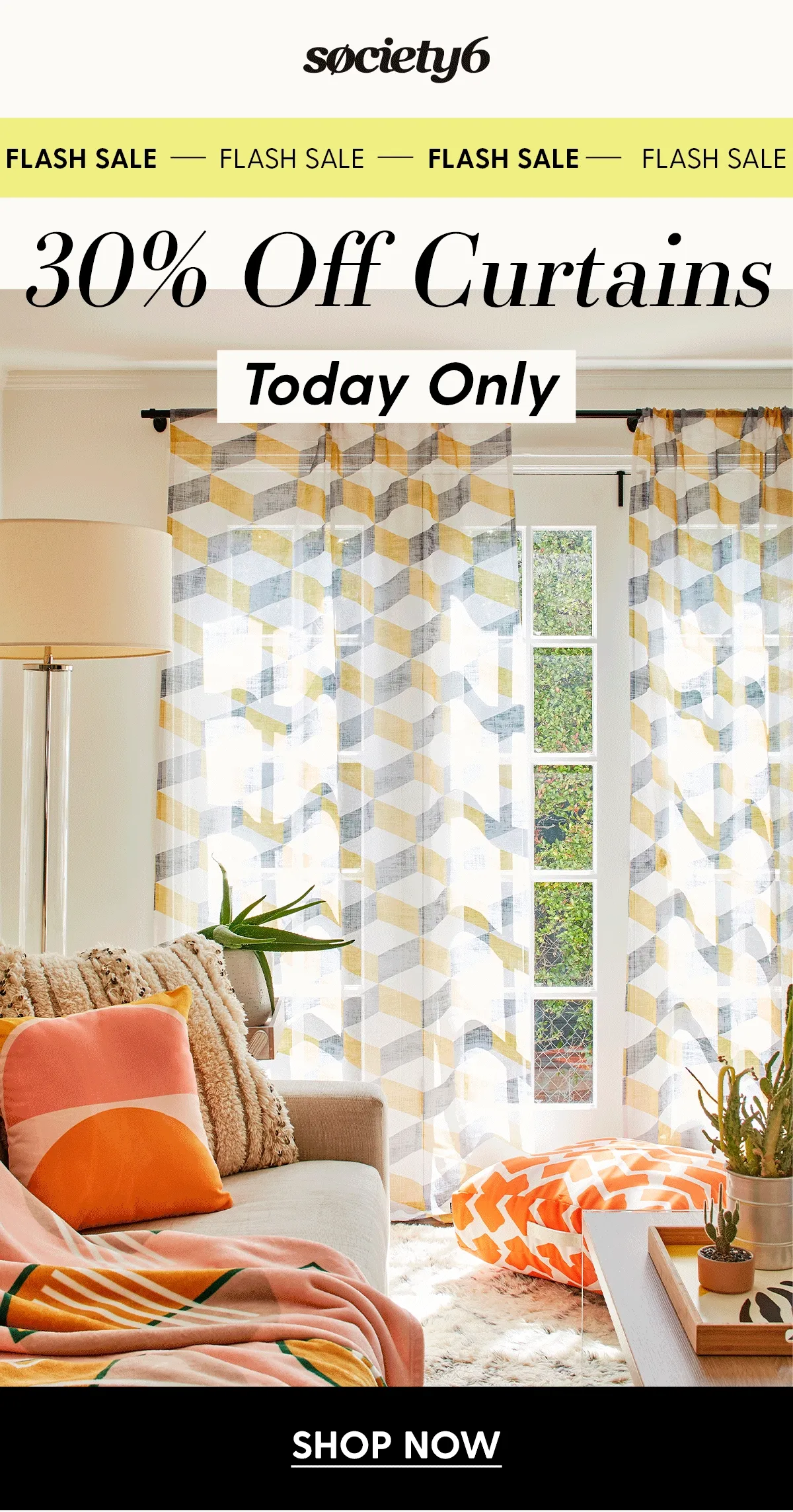 Flash Sale | 30% Off Curtains | Today Only | Shop Now
