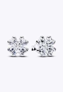 Sparkling Lucky Clover Stud Earrings