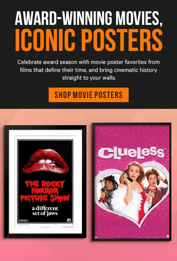 Award-Winning Movies, Iconic Posters: Celebrate award season with movie poster favorites from films that define their time, and bring cinematic history straight to your walls.