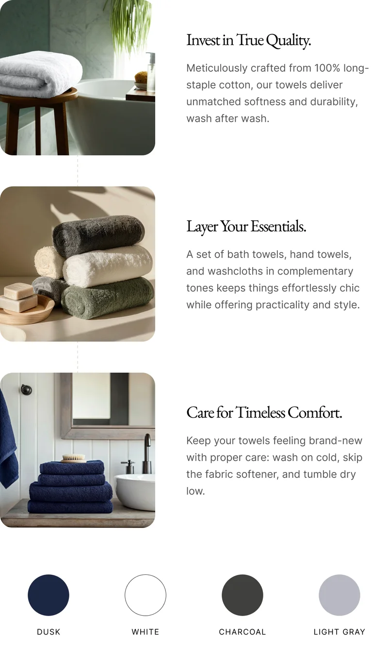 Hotel-grade serene towels
