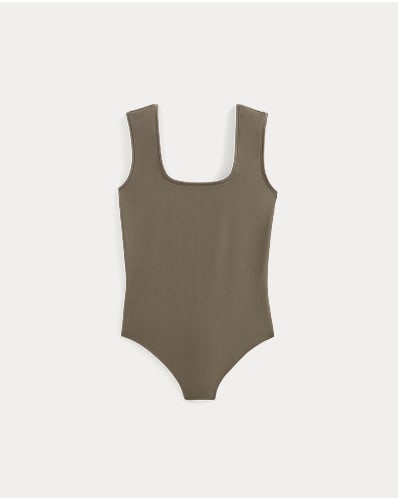 [Image]The Form Square-Neck Bodysuit | Deep Taupe