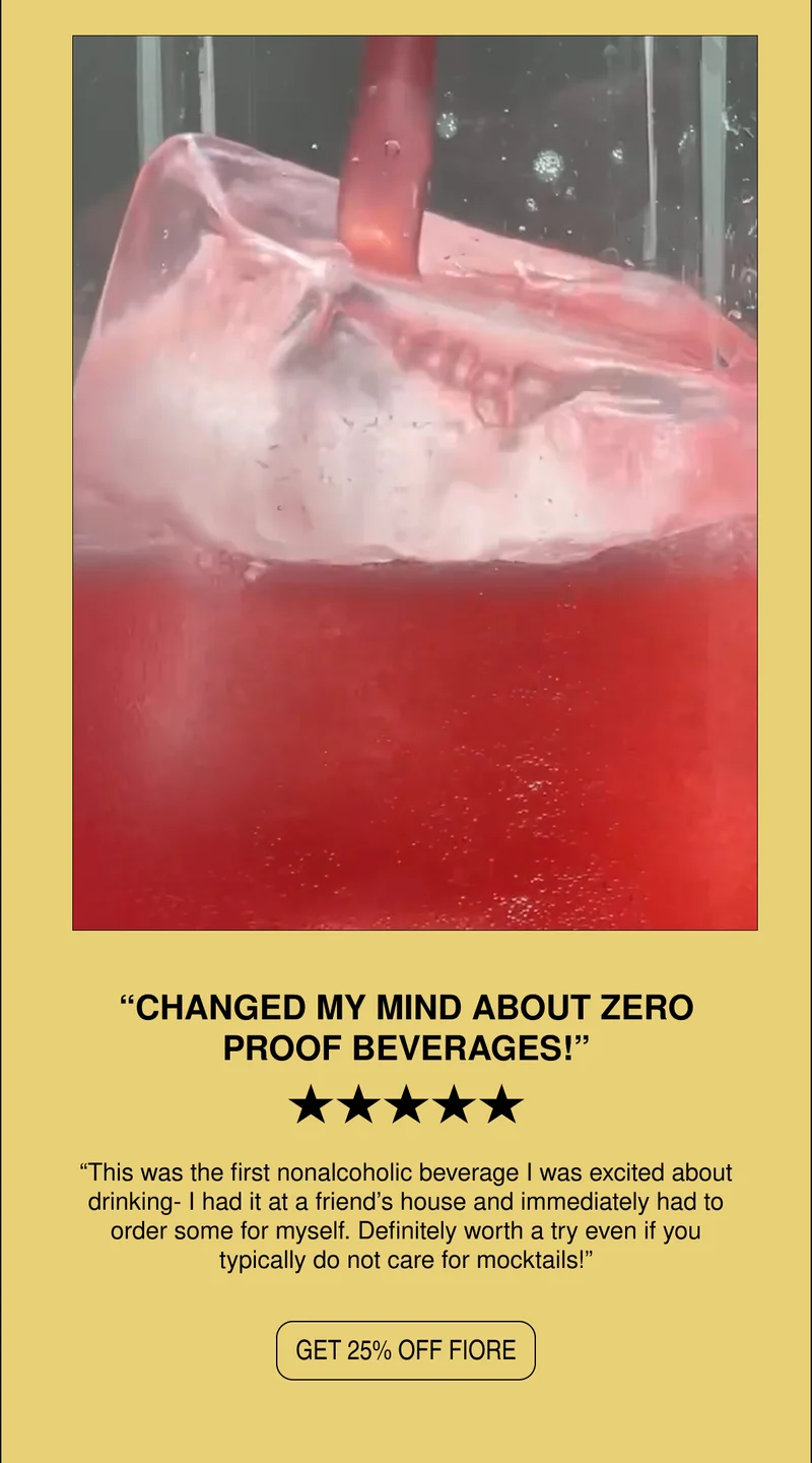 "CHANGED MY MIND ABOUT ZERO PROOF BEVERAGES!" Shop 25% off Fiore.