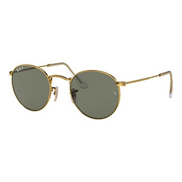Ray-Ban Polarized Round Metal Sunglasses-Polish ed Gold-50mm