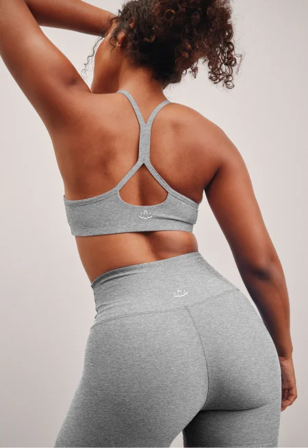 Spacedye Slim Racerback Bra in Silver Mist