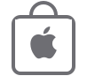 Apple store shopping bag icon to buy online or pickup