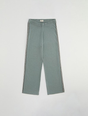 Knit Stripe Straight Leg Trousers - Cloud Blue