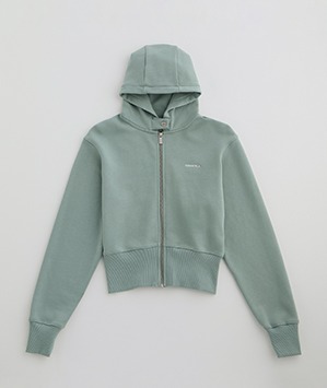 Cinch Hem Full Zip Hoodie - Cloud Blue
