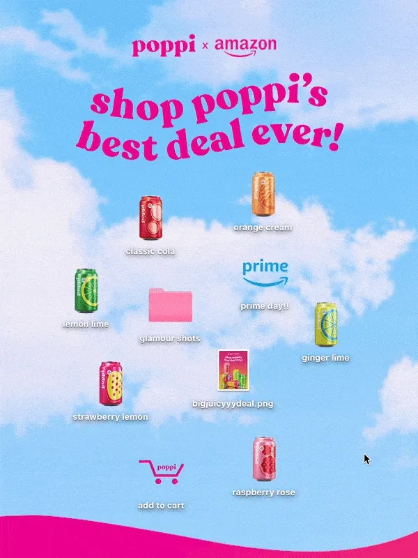 poppi x amazon | shop poppi's best deal ever! | GIF