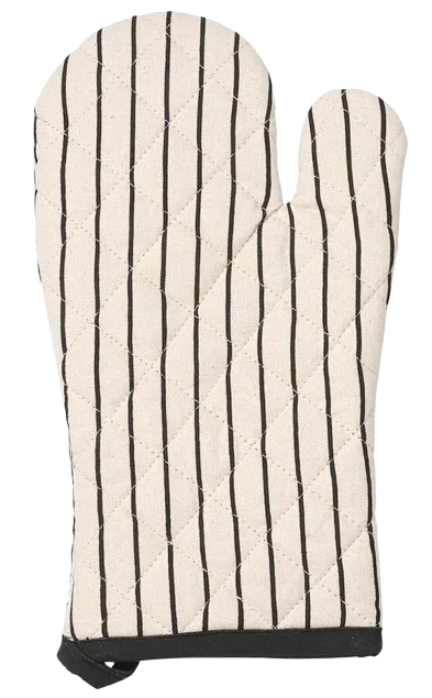 Image of Mica Colet Cotton Oven Glove - Off White and Black Stripes