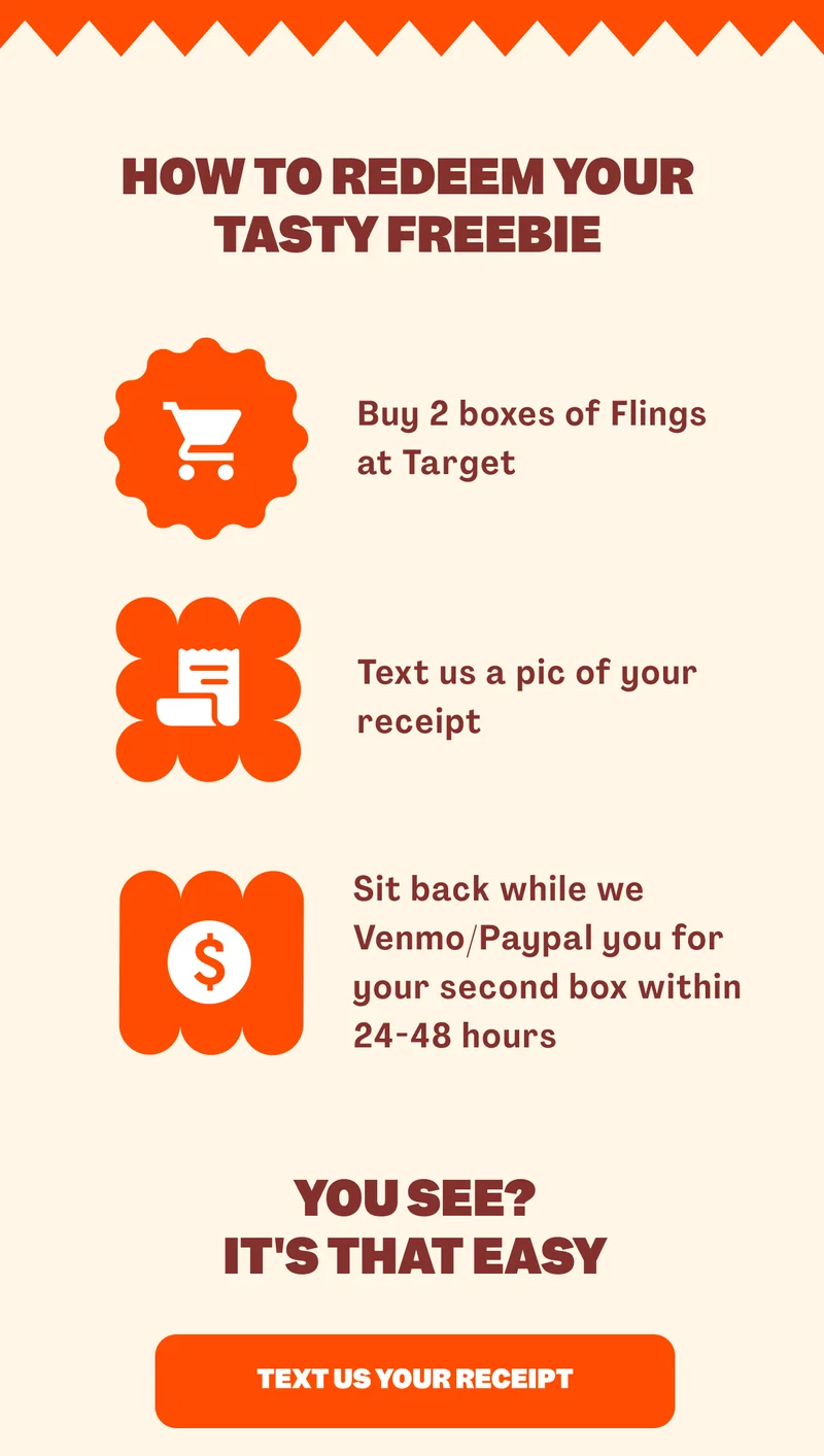 TEXT US YOUR RECEIPT